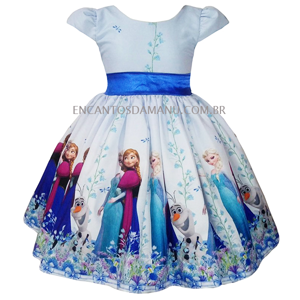 Vestido Temático Ana e Elsa Frozen