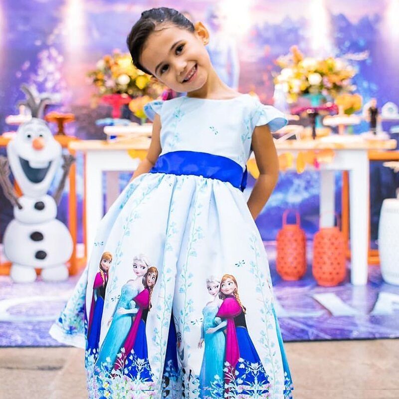 Vestido Temático Ana e Elsa Frozen